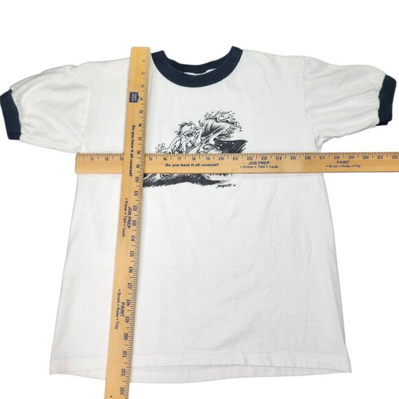 Vintage Beach Surfer Raglan T-Shirt Youth Large McWhite 02 Punk Rat Fink - Picture 4 of 4